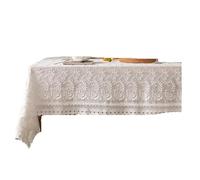 ZIHDKE Nappe en Dentelle nappes rectangulaires couvertures de Table Broder noël for Cuisine décoration fête Mariage pour Party Banquet(150x220cm)