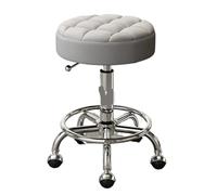 ZIHDKE Petite Chaise de Coiffure dorée rotative, Portable, Meuble Salon esthétique pour Salon Travail(Silvery Grey 1)