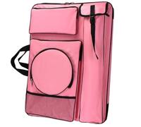 ZIHDKE Sacoche pour Portfolio d'art Sac de Portefeuille d'art, Sac à bandoulière étanche for Dessin, Croquis en Plein air, Grand Sac de Rangement for Dessin, étui de Portefeuille d'art(Pink)