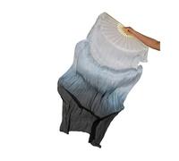 ZIHDKE Voiles éventails en Soie véritable Teints, Longs éventails de Danse de 180 cm for Spectacle de Danse du Ventre. pour Orientale(Color 1,1Pair)