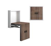 ZIHESY Chaise Pliante Murale Tabouret Pliant en Bois, Fixation Murale Stable et Durable Ultra-Mince Après Pliage, Économie D'espace pour Chambre/Foyer/Vestiaire(Brown)