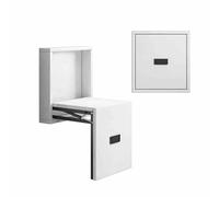 ZIHESY Chaise Pliante Murale Tabouret Pliant en Bois, Fixation Murale Stable et Durable Ultra-Mince Après Pliage, Économie D'espace pour Chambre/Foyer/Vestiaire(White)