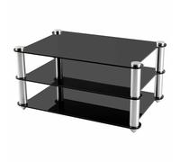 ZIHESY Meuble de Rangement Support HiFi Étagère Acrylique 3 Couches Audio Rack, Petit Support de Bureau Meuble Chaine HiFi, pour Décodeurs de Câbles/Consoles de Jeux(Black)