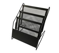 ZIHESY Porte-revues sur Pied et Porte-Catalogue - 3 Compartiments Support sur Pied, Porte-brochures en Métal Organiseur de Courrier, pour Office Salon Chambre(Black)