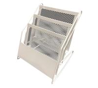 ZIHESY Porte-revues sur Pied et Porte-Catalogue - 3 Compartiments Support sur Pied, Porte-brochures en Métal Organiseur de Courrier, pour Office Salon Chambre(White)