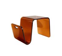 Zihpil Table D'Appoint Moderne En Acrylique En Forme De N, Table De Rangement Ouverte, Repose-Pieds De Salle De Bain, éTagèRe Au Design GéOméTrique Pour Salon, Chambre, Salle,Marron,60*40*40cm/10mm