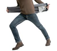 ziilay Jean thermique slim fit pour homme - Pantalon de neige doublé - Pantalon d'hiver avec polaire, 1213r bleu-gris (polaire), 31W x 34L