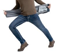 ziilay Jean thermique slim fit pour homme - Pantalon de neige doublé - Pantalon d'hiver avec polaire, 1213r bleu foncé (polaire), 30W / 32L