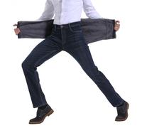 ziilay Pantalon d'hiver pour homme avec doublure thermique en polaire coupe droite, 6557h Bleu, 40 W/30 L