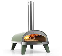 ZiiPa - four à pizza Piana, Compact pellets et feu de bois, Cuisson 360° avec plaque tournante, Thermomètre intégré (Eucalyptus)