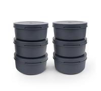 ZiiPa • Set de 6 Boîtes à Pâtons Spetina Ardoise • Boîtes Alimentaires Hermétiques 250g pour Pâte à Pizza ou Ingrédients • Empilables • Compatible Topping Station • Lavables • Sans BPA