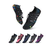 ziitop Chaussures de bain pour femme et homme,Séchage rapide,Chaussures aquatiques,Trous de drainage,Chaussures de natation,Unisexe,Pieds nus,Pour kayak, gym, trail, randonnée, Noir 2000, 43 EU