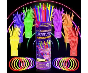 Ziitty 100 Bracelet Fluorescent Lumineux, Decoration Noël Accessoire, 7 Magnifiques Couleurs Bâton Lumineux, Accessoire Fluo, Loups et lunettes de fête Gadgets Néon pour Décoration Nouvel an de Fête