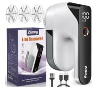 Ziitty Rasoir Anti-Bouloche Électrique, avec 6 Lames en Acier Inoxydable Précises, Idéal pour Vêtements, Canapés, Couvertures, Rideaux - Kit Complet avec Câble de Charge Type-C et Brosse de Nettoyage