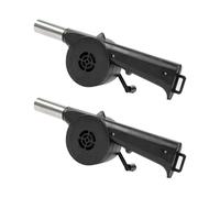 Ziiyoilh 2 Pièces Ventilateur Barbecue à Main avec Souffleur D'Air, D'Extérieur pour Pique-Nique, Manivelle Manuelle, Soufflet Feu, Outils BBQ