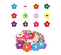 ZIJANG 60 Pièces Écusson Thermocollant, Coloré Patch a Coudre, Adhésif Thermofusible Thermocollant Fleur, Fleurs à Cinq Pétales Patch Vetement, pour Sacs à Dos, Vêtements, Pantalons