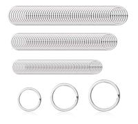 ZIJANG Anneau Porte Clef 150 Pièces Rondes Double Couche Porte Cles Anneaux Porte-Clés Argentés Solide et Stable pour Clés, Décorations, Œuvres D'art