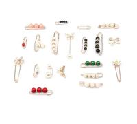 ZIJANG Broche Perle Épingle, 20 Pièces Épingle Vetements, Métal Broche de Perle Simulée, Décolleté Réduit, Épinglette Élégante, Sûreté Broche, pour Attacher Cols, Foulards, Foulards