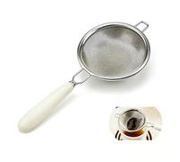 ZIJANG Filtre à Thé, Passoire Cuisine Inox pas Facilement Déformable, Anti-Brûlure Poignée Céramique Passoire à Thé, Infuseur à Thé Apporter Crochet Rangement, Filtrer thé et Farine (14, 7 x 6, 5 cm)