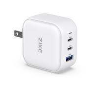 ZIKE Z265B 66W GaN USB-C 3 Ports Chargeur de Mur, Charge Rapide et Sécurisée, Design Compact pour Voyages Internationaux