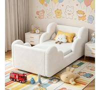 ZIKEBTUY Lit pour enfant 70 x 140 cm, en velours entièrement rembourré, doux comme un nuage, lit de sol pour garçons et filles (nuages blancs)