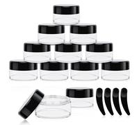 Zikenis 12 Pièces Creme Behälter, 20ml Pot Vide Cosmétiques zum Befüllen avec Deckel et 4 Spatule, Transparent Plastique Voyage Cosmétique Pot pour Crème, Lotion, Baume à Lèvres, Cosmétiques DIY