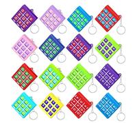 Zikenis 16 Pièces Porte-Clés Tic Tac Toe,Porte-clés en plastique pour enfants,Tic Tac Toe Jeu Porte Clé Original,pour Enfants âge 8 à 12 Ans