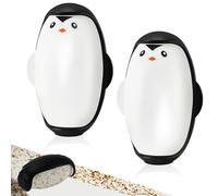 Zikenis 2 Pièce Pingouin Rouleau Anti-Peluches réutilisable,Rouleau adhésif Lavable,Rouleau Anti-Peluches Portable pour Poils d'animaux,pour vêtements,Poils d'animaux,poussière,Voyage,Maison (Noir)