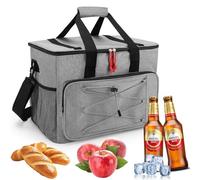Zikenis 30 L Grand Sac Isotherme Repas,Isotherme Sac Réfrigéré,Anti-Fuite,Imperméable,Portable Glacière Souple,Tissu Oxford,pour Pique-Nique Camping Plage Voyage,Transport Alimentaire