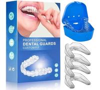 Zikenis 4 Pcs Gouttiere Dentaire Bruxisme, 2 tailles, Protecteurs Buccaux Dent Sans BPA, Protege Dent Nuit, Mouth Guard for Grinding Teeth, contre le bruxisme et le grincement des dents