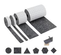 Zikenis Autocollante Meuble,4 Rouleaux Patin Feutre (100cm x 10cm,100cm x 5cm,100cm x 2cm,100cm x 1cm),découpables à la Forme souhaitée,Patin Antiderapant Feutre,pour chaises et Pieds de Meubles,Gris