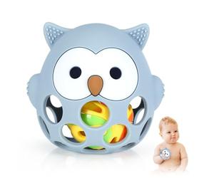 Zikenis Jouet Eveil Bebe Dentition Pour Bébés, Jouet Bebe 3 Mois, Jouets Bébé Montessori, Jouets de Dentition et de Préhension pour Bébé Sans BPA, Cadeau pour Bébés de 3-18 Mois (Blau)