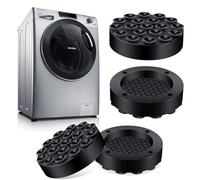 Zikenis Tapis Anti Vibration Machine a Laver Universel Universel, 4 Pièces Tampon en Silicone Tapis Machine à Laver Anti Vibration pour Machines à Laver, Séchoir, Réfrigérateur, Tableau