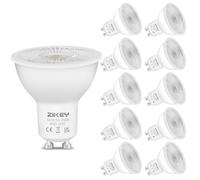 ZIKEY Ampoule LED GU10 7W, Blanc Froid 6500K, Équivalent Halogène 60W, 650LM Ampoules LED Spot, Angle de Faisceau de 38°, Non dimmable, Lot de 10