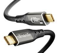 ZIKNYDO 80Gbps Câble Thunderbolt 5 1m, Câble USB 4 2.0 120Gbps bande passante pour écrans 16K/Dual 8K, recharge PD3.1 240W, pour Thunderbolt 4, SSD, MacBook M4 Pro/Max, eGPU, Mac mini M4 Pro