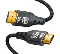 ZIKNYDO Câble HDMI 2.2 2m, (Ultra-Vitesse 96Gbps, 16K/10K/8K/4K, Dynamic HDR, HDR10+, Dolby Vision, Dolby Atmos, DTS:X, HDCP 2.2&2.3), compatible avec câble HDMI 2.1/2.0, PS5, Xbox Series X|S, HDTV