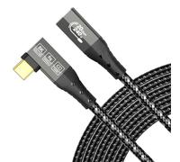 ZIKNYDO Câble Rallonge Type C 3m, Coudé 20Gbps, 8K@30Hz, 4K@144Hz, 240W PD | Câble USB-C Extension, transfert de données, charge rapide et sortie vidéo pour écran portable, Thunderbolt 4, PSVR2, MacBook