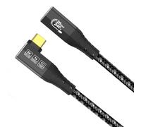 ZIKNYDO Câble Rallonge USB-C 2m, Coudé, 20Gbps, 8K@30Hz, 4K@144Hz, 240W PD | Câble Type C Extension transfert de données, charge rapide et sortie vidéo pour écran portable, Thunderbolt 4, PSVR2, MacBook