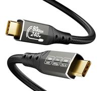 ZIKNYDO Câble USB C Thunderbolt 5 2m, USB C 80Gbps transfert de données, 120Gbps bande passante pour écrans 16K/Dual 8K, PD3.1 240W recharge, pour Thunderbolt 4, MacBook M4, Mac mini M4 Pro, moniteur