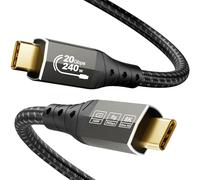 ZIKNYDO Cable USB C vers USB C 2m, transfert de données USBC 3.2 20Gbps, vidéo 8K@30Hz, 4K@144Hz /60Hz USB Type C, charge 240W PD 3.1, Câble USBC pour moniteur, MacBook Pro, iPad, iPhone 16/15, Switch