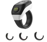 Zikr Ring Smart Compteur de prière numérique avec écran 0,42" et résolution 64 x 32, réglable 18 mm, 20 mm, 22 mm, batterie jusqu'à 30 jours en veille, commande à 1 bouton pour prières islamiques