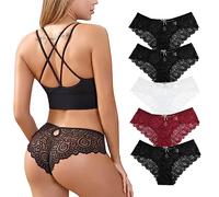 Zilams Culotte Femme Dentelle Chic Tanga Sexy Lingerie String sous Vetement Stretch Slips Taille Basse Bikini Multipack Tentation Panties