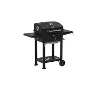 Zilan Barbecue à Charbon avec Couvercle - Grille en Acier Chromé 54 × 42,5 cm, Hauteur de Cuisson 84 cm, Roues Intégrées, Noir