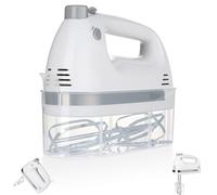 Zilan Batteur à main 500 W avec support - Batteur électrique avec 5 vitesses + turbo, robot de cuisine silencieux avec 2 crochets mélangeurs et 2 crochets pétrisseurs, mixeur puissant pour pâte, crème