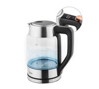 Zilan Bouilloire numérique en verre avec panneau numérique, lumière LED bleue, capacité de 1,7 litre, protection contre l'ébullition à sec, fonction de maintien au chaud, 2200W