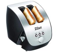 Zilan Grille Pain Inox, grille-pain 1000W - 2 Large Fente Toaster - 6 niveaux de brunissage avec Fonctions de Décongelation, de Chauffage et Annulation