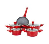 zilan z şekil Batterie de cuisine Zilan 9 pièces; Set de Batterie de Cuisine à induction Antiadhésive - set de casseroles martelées en granit, casseroles et poeles adaptées au lave-vaisselle
