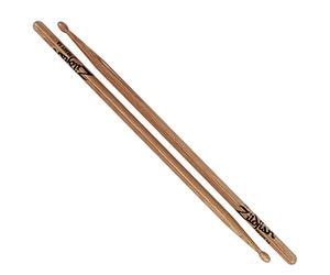 Zildjian 5B Hickory Drumsticks - Nylon Tip - Black