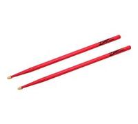 Zildjian Baguettes de batterie 5A Hickory – Pointe en bois en forme de gland – Néon rose