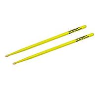 Zildjian Baguettes de batterie 5A Hickory – pointe en bois (gland) – jaune néon